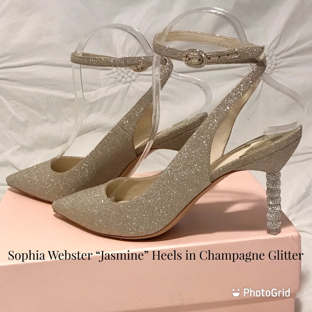 SOPHIA WEBSTER Jasmine Crystal Mid-Heel Shoes   US 9 / EU 40  New in Box